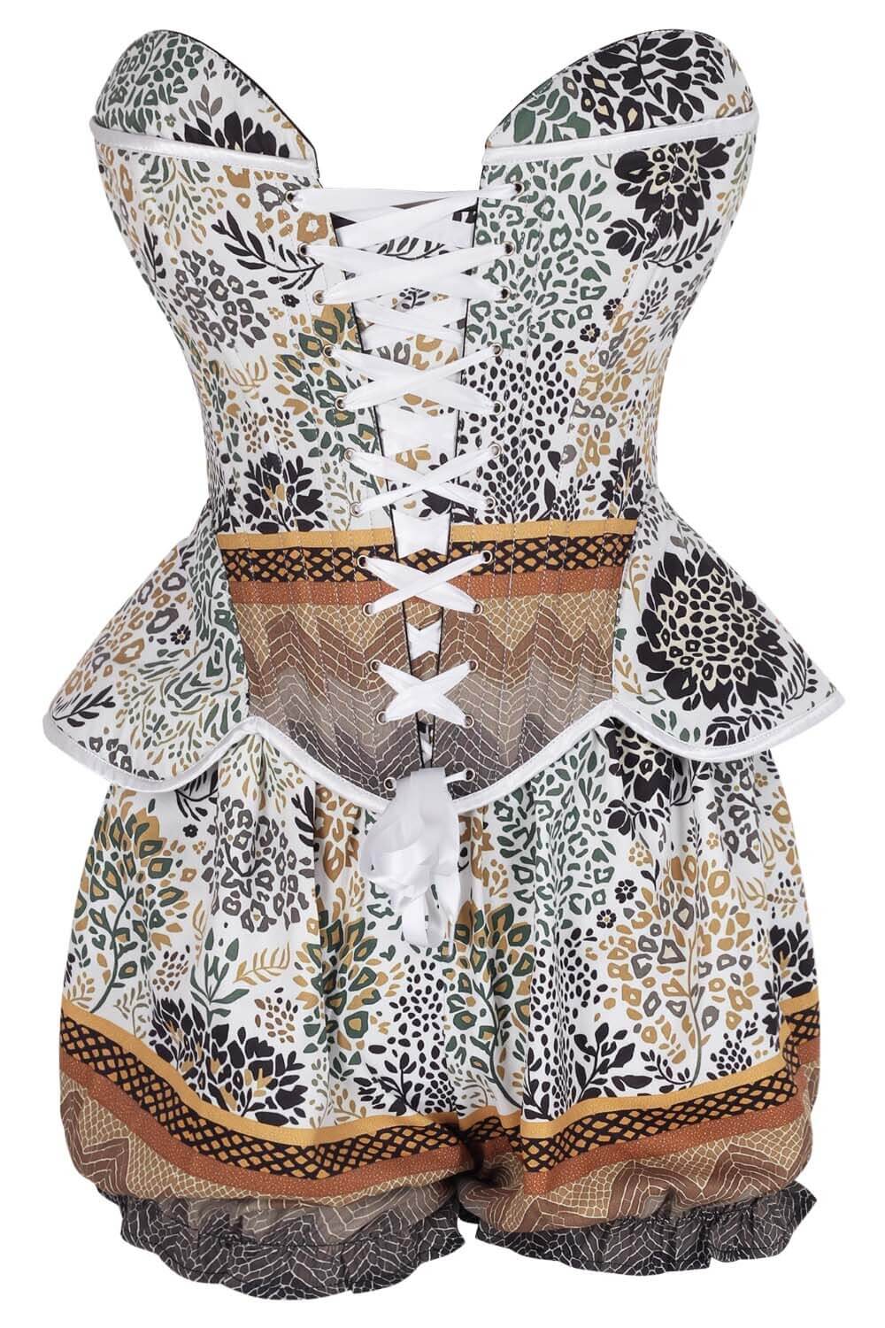 Sayaka Botanical Safari Print Corset & Bloomer Set