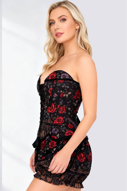Jannae Gothic Rose Garden Corset & Bloomer Set