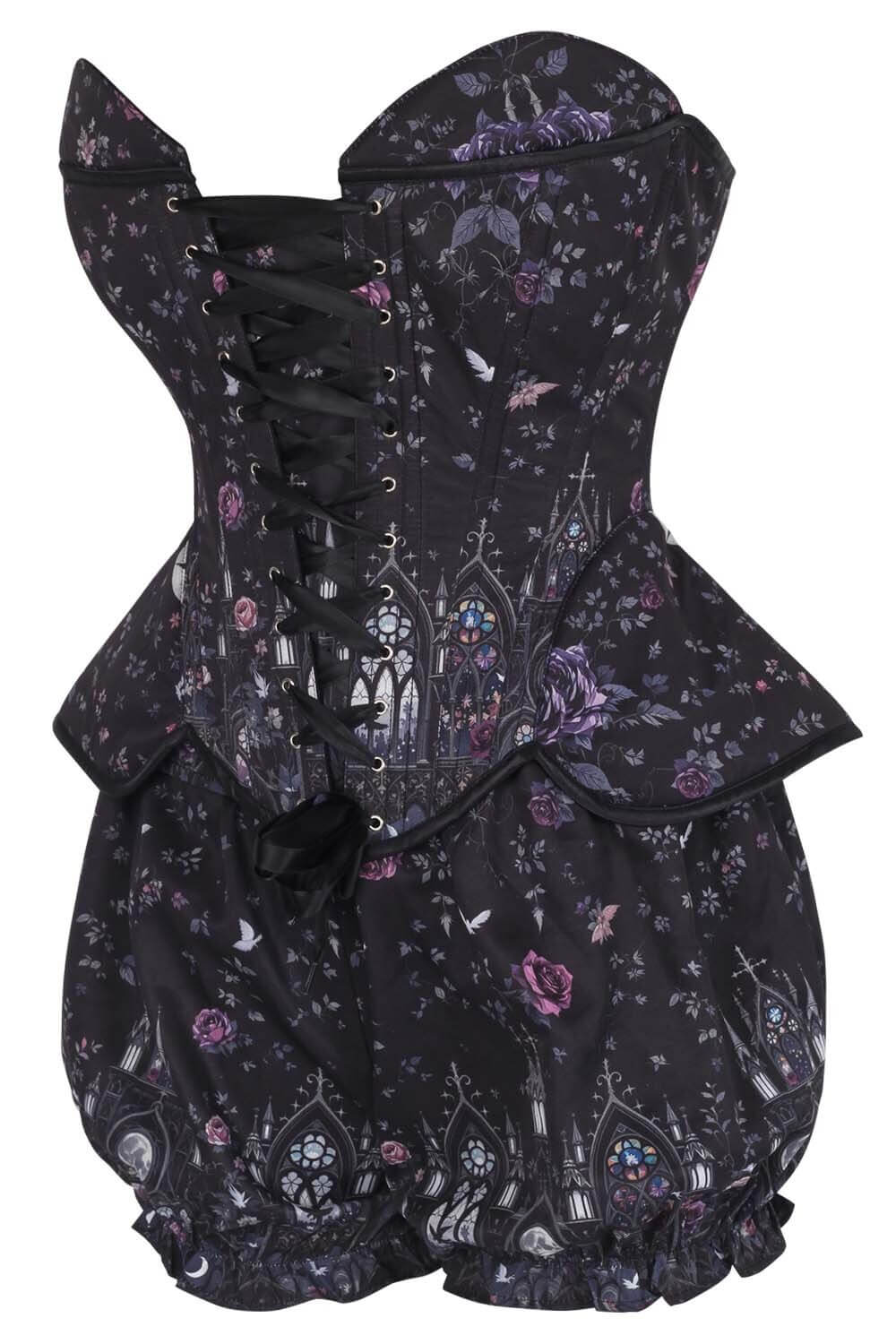 Arlean Gothic Cathedral Rose Corset & Bloomer Set