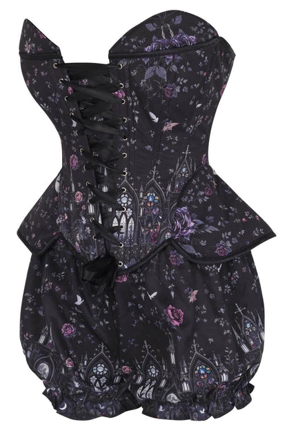 Arlean Gothic Cathedral Rose Corset & Bloomer Set