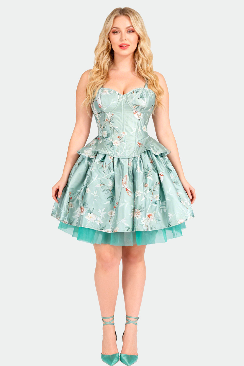 Killian Mint Floral Corset Co-ord Set