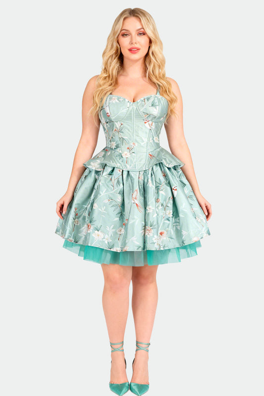 Killian Mint Floral Corset Co-ord Set