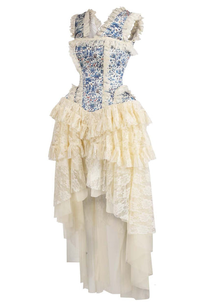 Connie Regal Voyage Print Satin Corset Dress