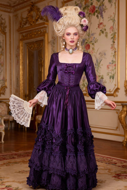 Deonna Rococo Cupcake Purple Satin Long Skirt