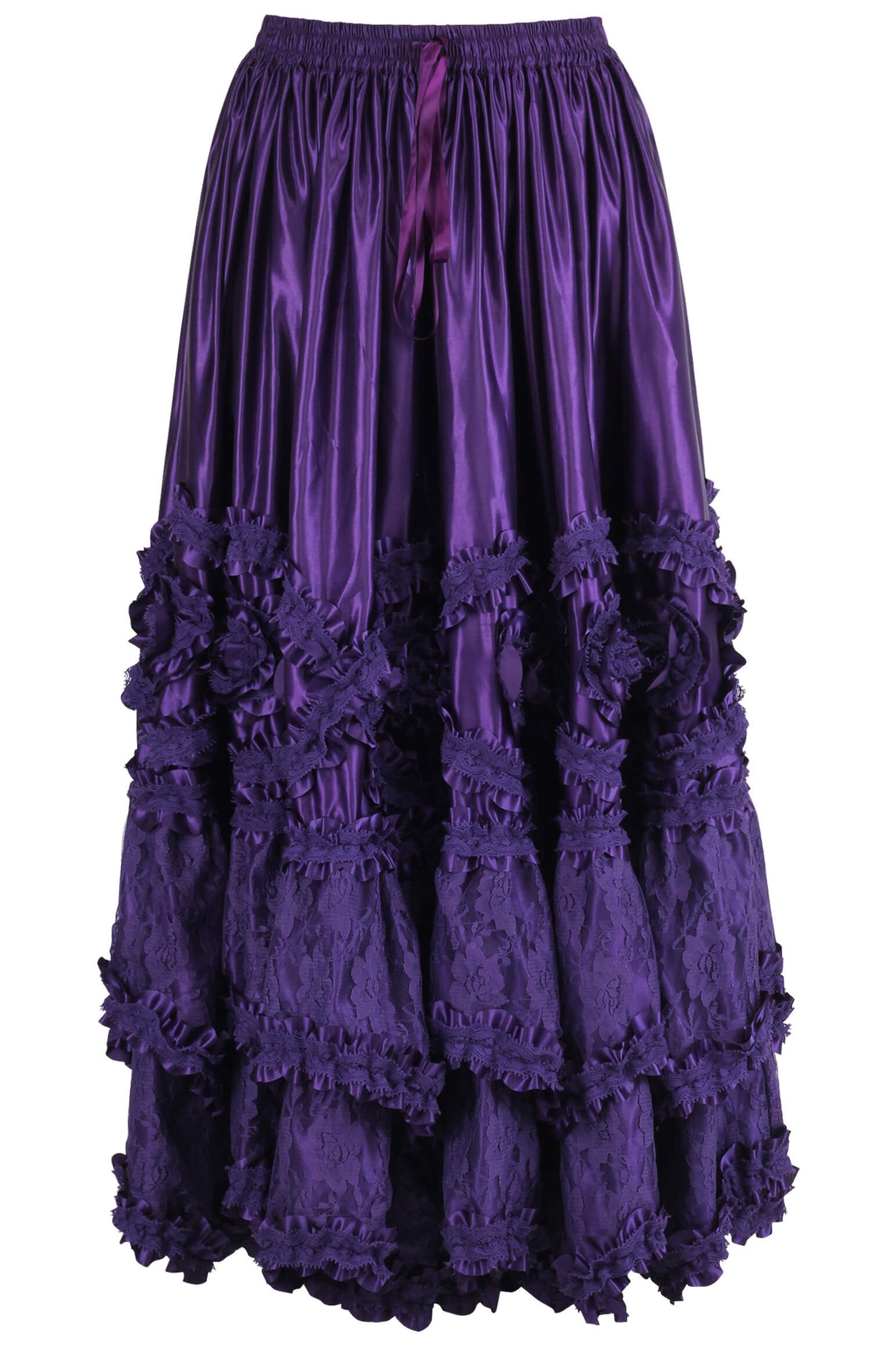 Deonna Rococo Cupcake Purple Satin Long Skirt
