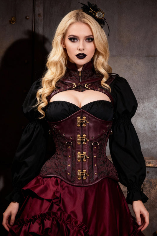 Lerola Steampunk Curvy Waist Training Corset with Bolero