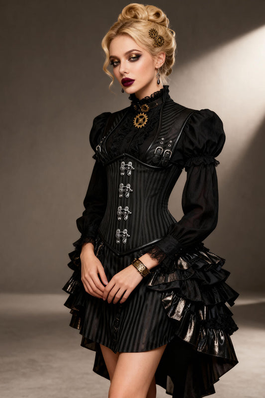 Hilary Steampunk Underbust Corset with Shoulder Straps