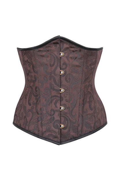 Jadien Waist Reducing Brown Brocade Corset