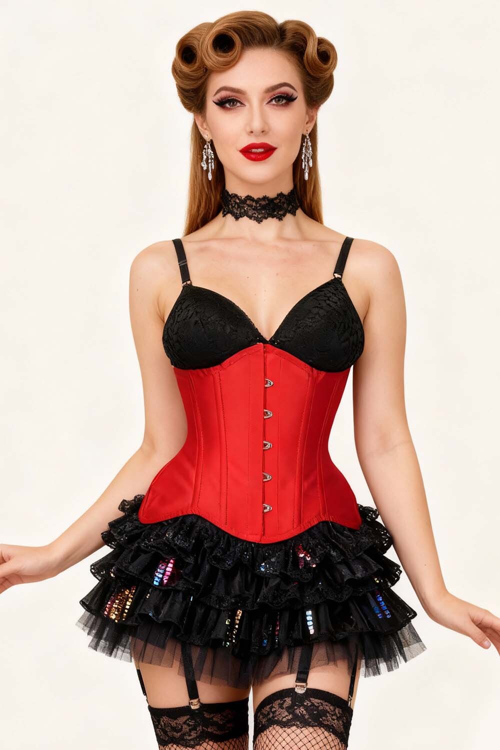 Maia Underbust Curvy Red Corset