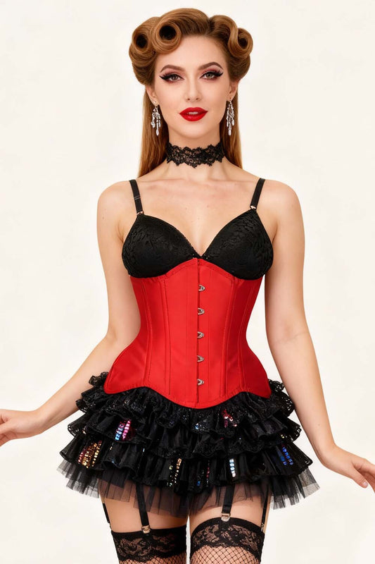Maia Underbust Curvy Red Corset