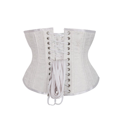 Ororo Waist Trainer White Brocade Corset