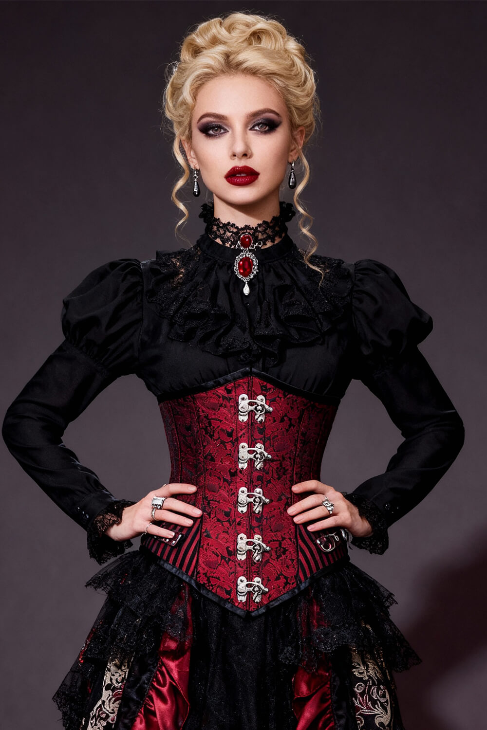 Luz Underbust Brocade Steampunk Corset