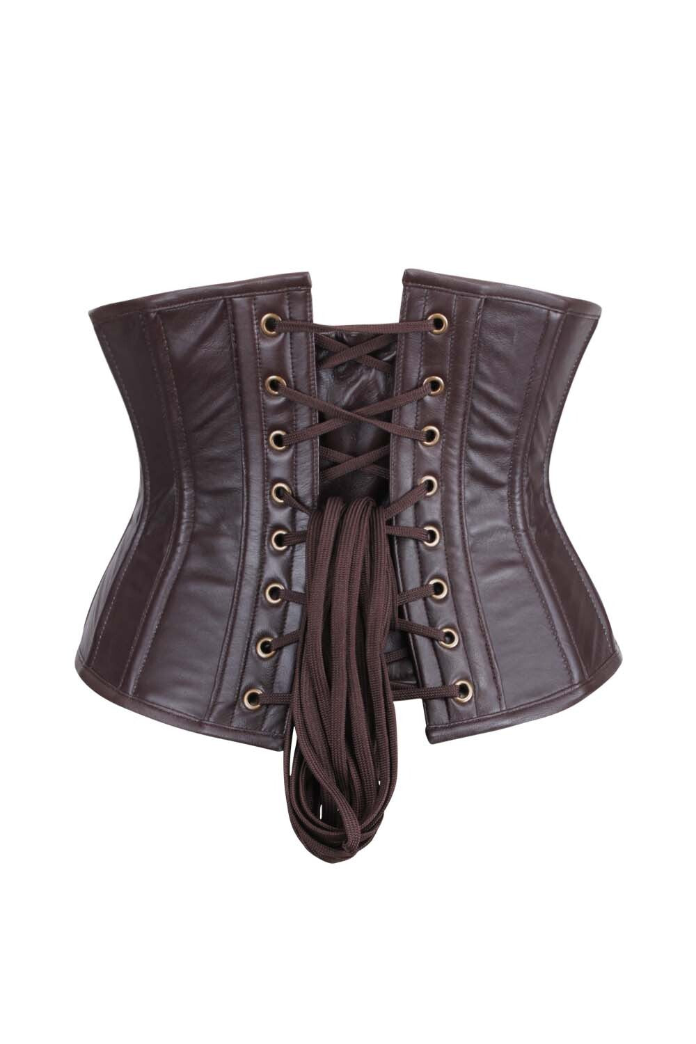 Beatrice Underbust Faux Leather Waspie Corset