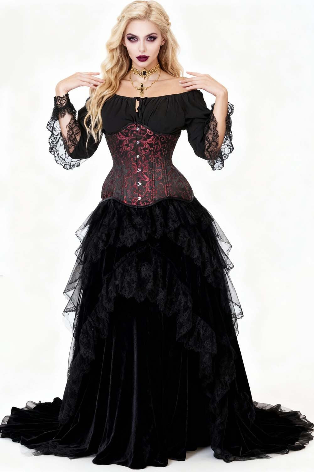 Malani Brocade Underbust Waist Trainer Corset