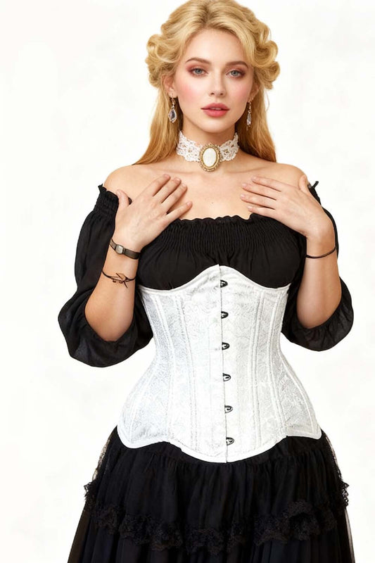 Leona Waist Trainer Underbust White Corset