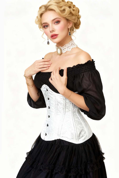 Leona Waist Trainer Underbust White Corset