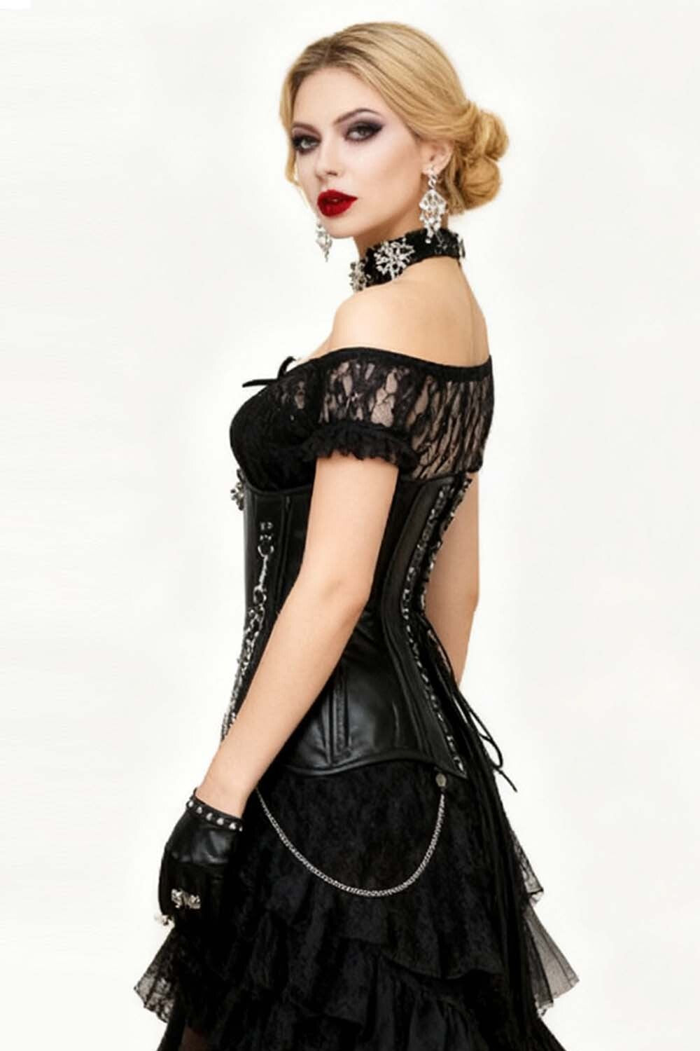 Maryam Black Waist Training Steampunk Corset