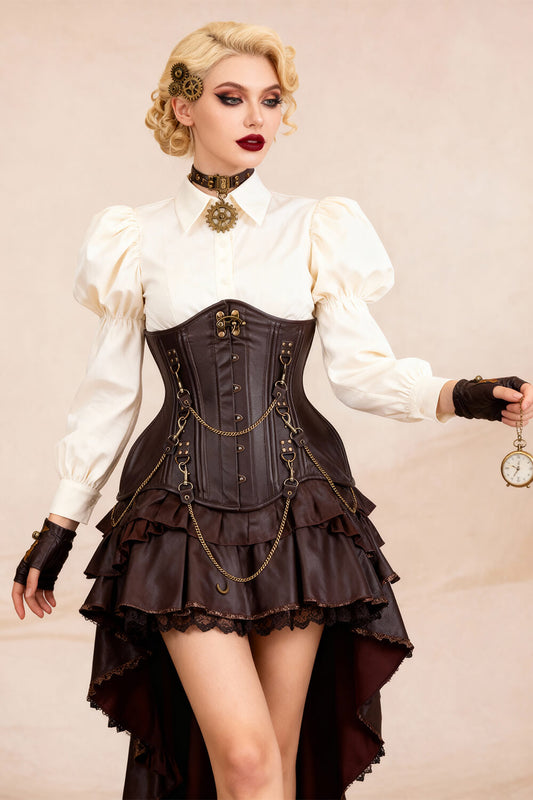 Myleen Faux Leather Waist Training Steampunk Corset