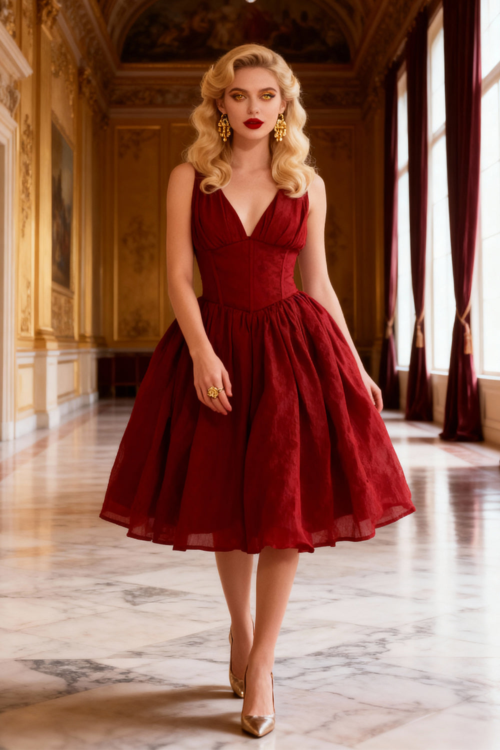 Gayle Chiffon Steel Boned Corset Dress