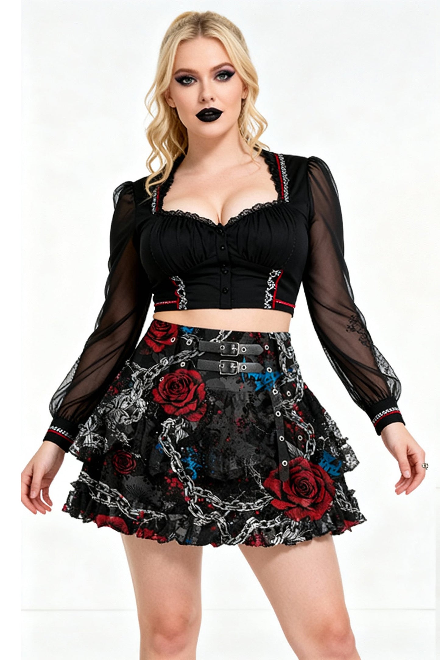 Ginna Baroque Gothic Inspired Mini Skirt
