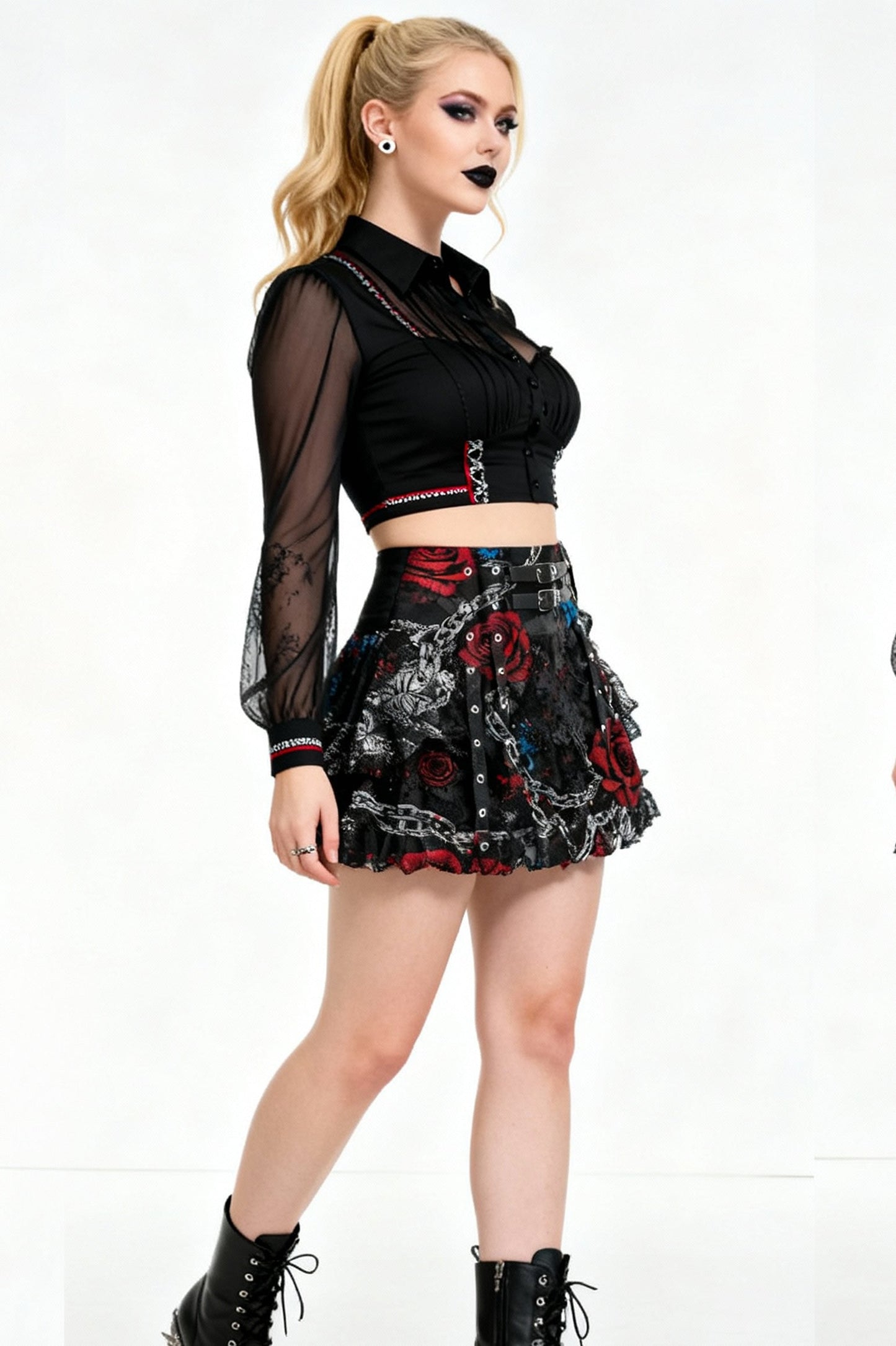 Ginna Baroque Gothic Inspired Mini Skirt