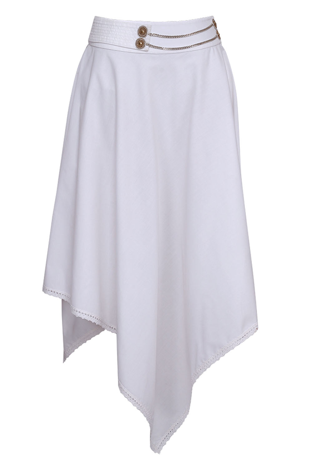 Ashlie Gothic White Cotton Handkerchief Skirt