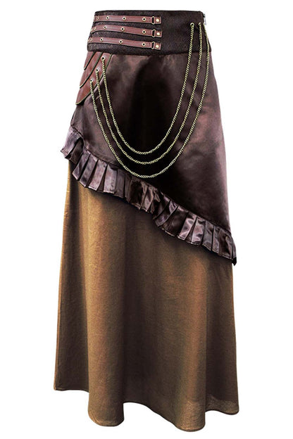 Merrin Cotton with Satin Layered Steampunk Skirt