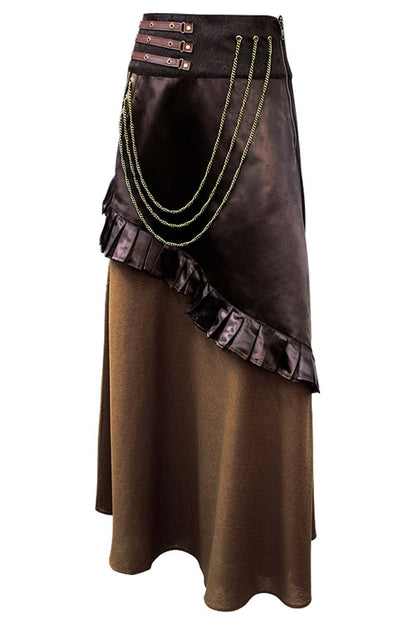 Merrin Cotton with Satin Layered Steampunk Skirt
