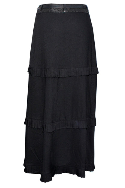 Denny Black Steampunk Embroidered Skirt