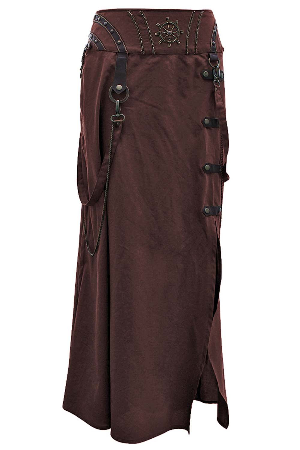 Deb Steampunk Embroidered Cotton Skirt