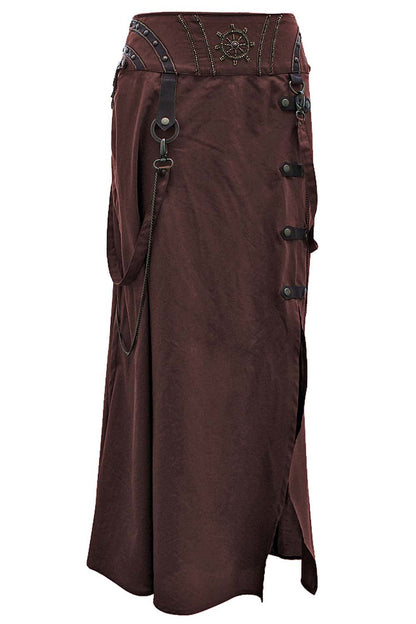 Deb Steampunk Embroidered Cotton Skirt