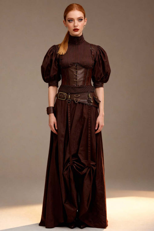 Jessica Steampunk Cotton Bustle Skirt