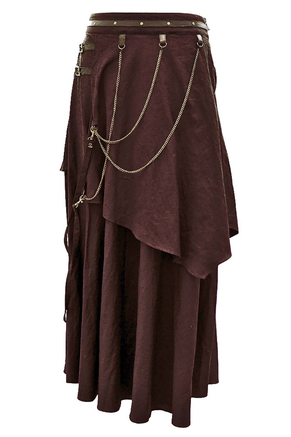 Debby Steampunk Cotton Layered Maxi Skirt