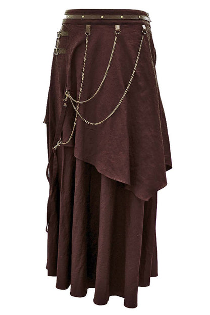 Debby Steampunk Cotton Layered Maxi Skirt