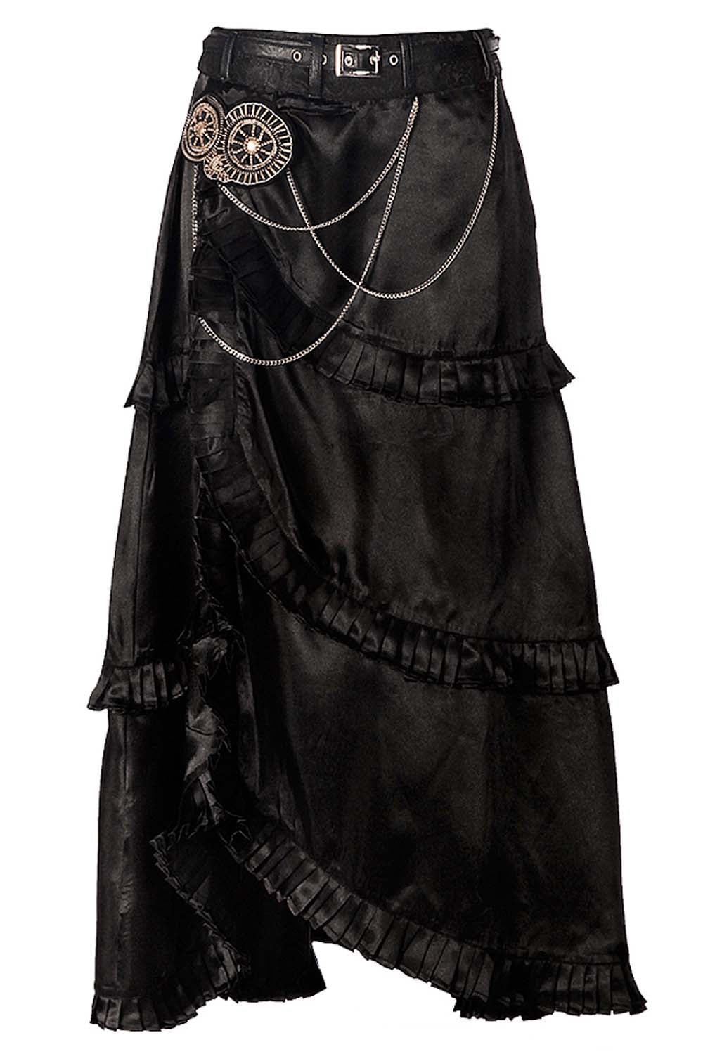 Delores Steampunk Embroidered Layered  Skirt