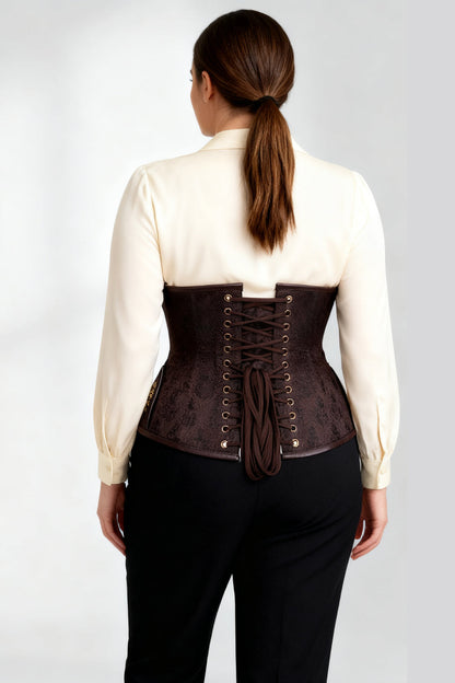 Brown Jodean Embroidery Underbust Corset