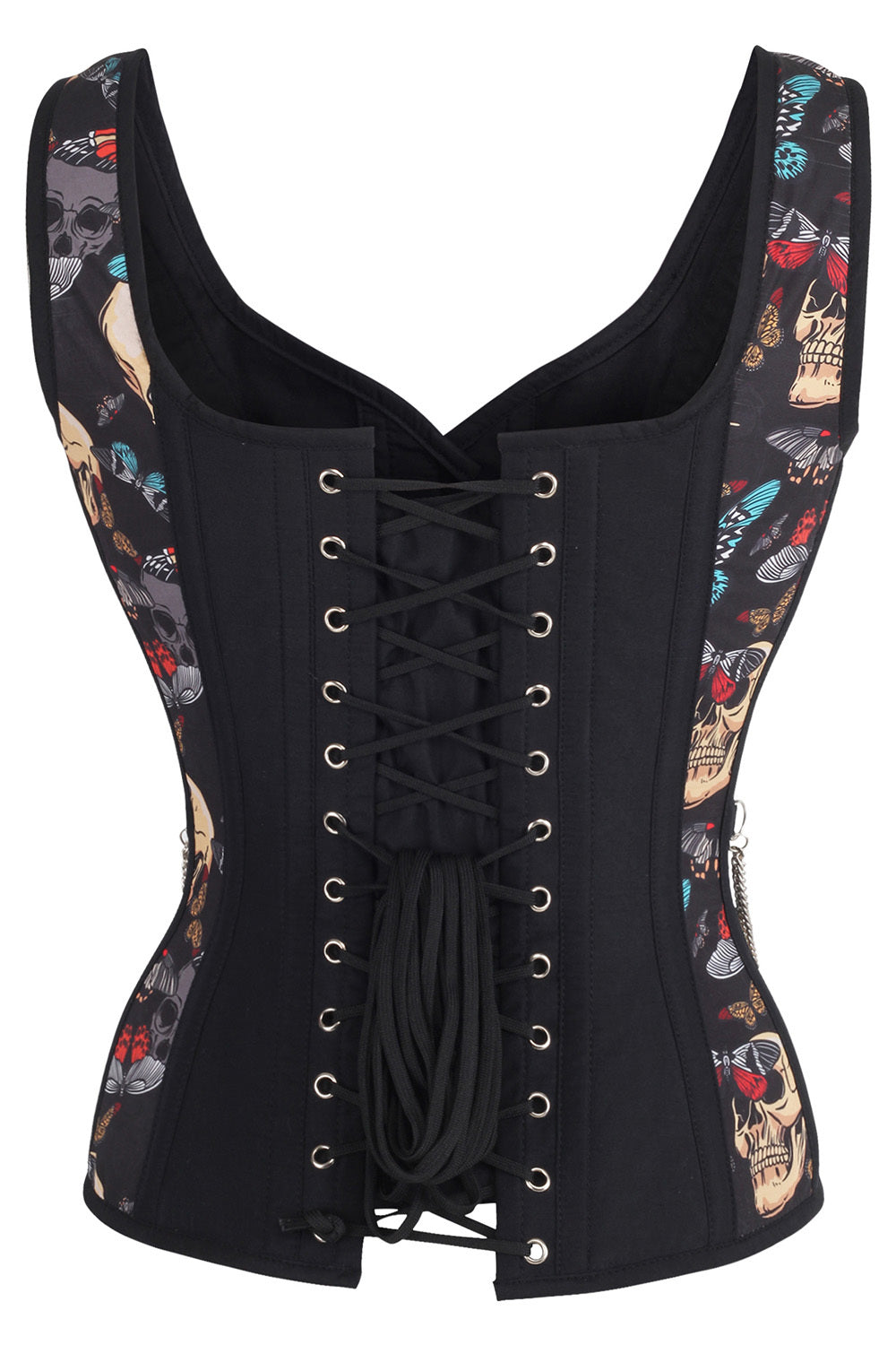 Black Skull & Butterfly Laquisha Overbust Corset