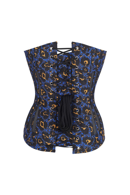 Midnight Blue Leopard Hiroko Overbust Corset