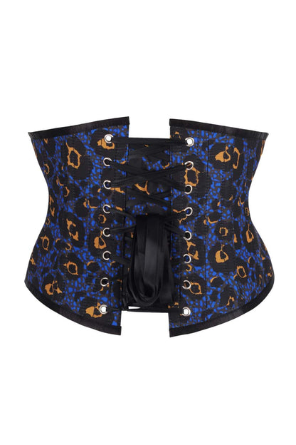 Electric Blue Leopard Caitlyn Underbust Corset