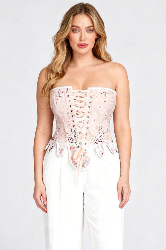 Blush Cherry Blossom Rosel Overbust Corset