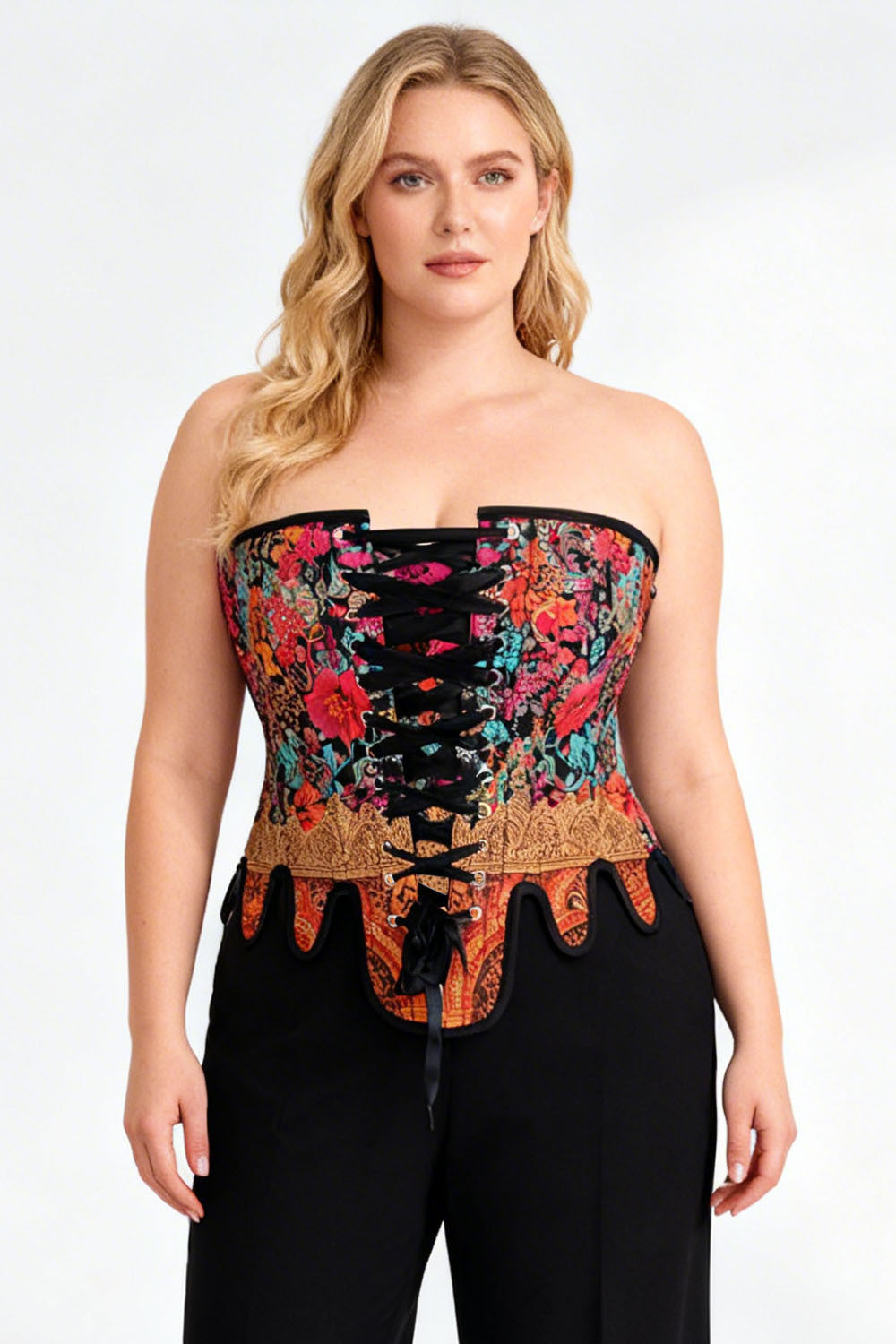 Vibrant Floral Rosel Overbust Corset
