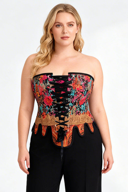 Vibrant Floral Rosel Overbust Corset