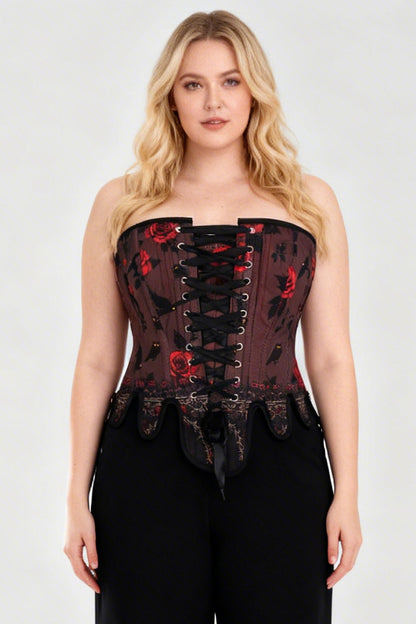 Burgundy Rosel Overbust Corset
