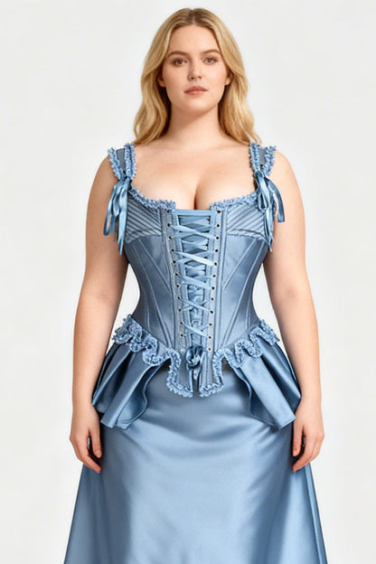 Powder Blue Terrin Overbust Corset Dress