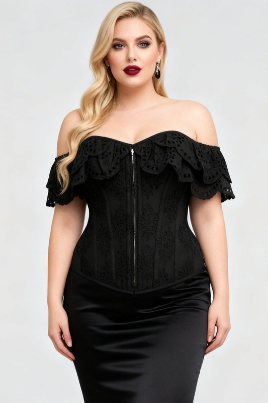Midnight Black Sumiko Eyelet Overbust Corset