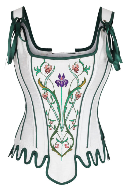 Emerald Vanesia Overbust Embroidery Corset