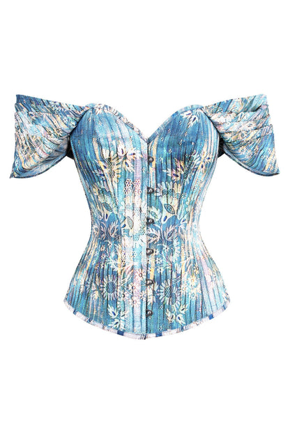 Azure Botanical Yusra Off-Shoulder Overbust Corset