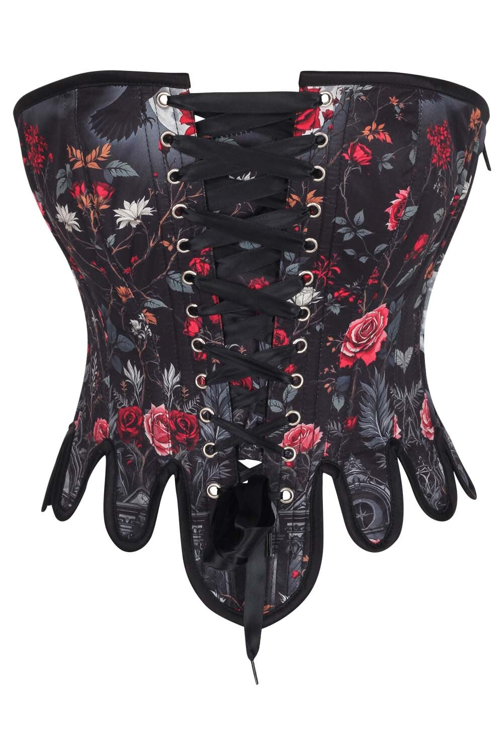Black Rose & Skull Rosel Overbust Corset