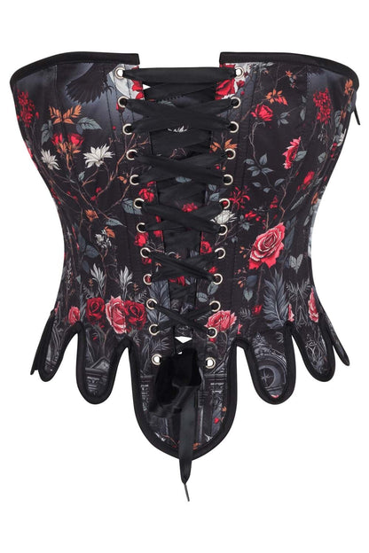 Black Rose & Skull Rosel Overbust Corset