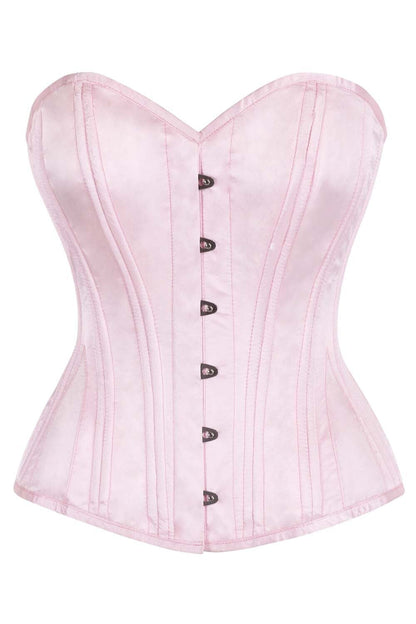 Jewelyn Blush Pink Satin Overbust Corset